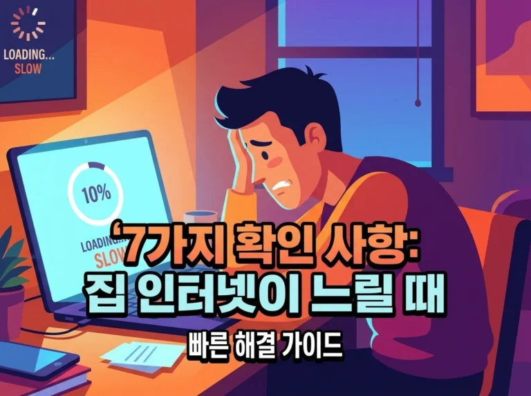 집 인터넷 느릴 때 확인해야 할 7가지: 공유기, 랜선, 채널 문제 해결법