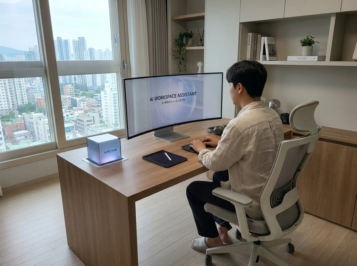 미래 컴퓨팅 환경을 상징하는 AI PC와 사용자 경험