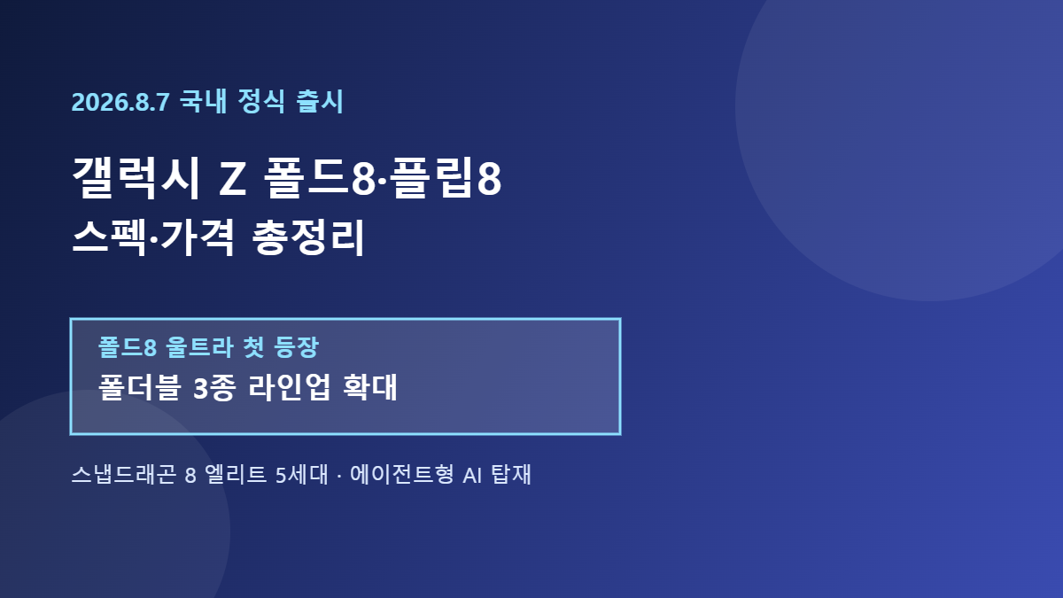 폴드8 플립8 울트라 8월7일 국내 출시 배너